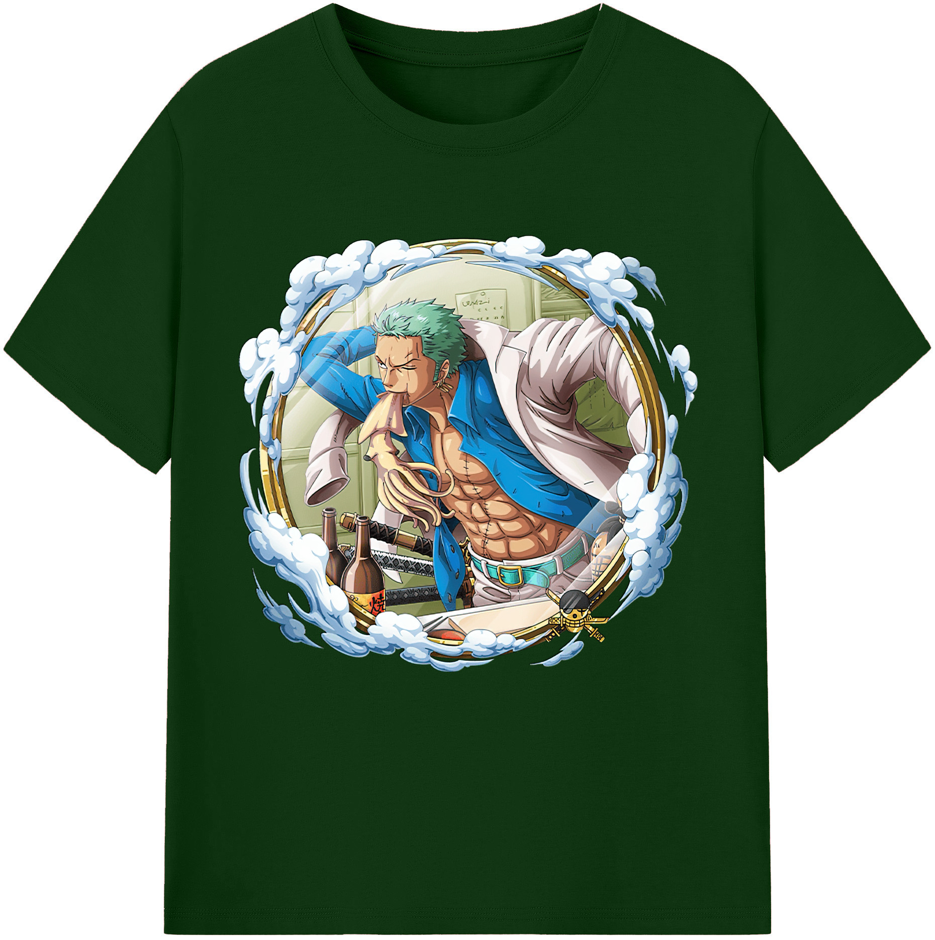 ワンピース ロロノア・ゾロ ONE PIECE Roronoa Zoro 綿100％半袖Tシャツ（フロントプリント）